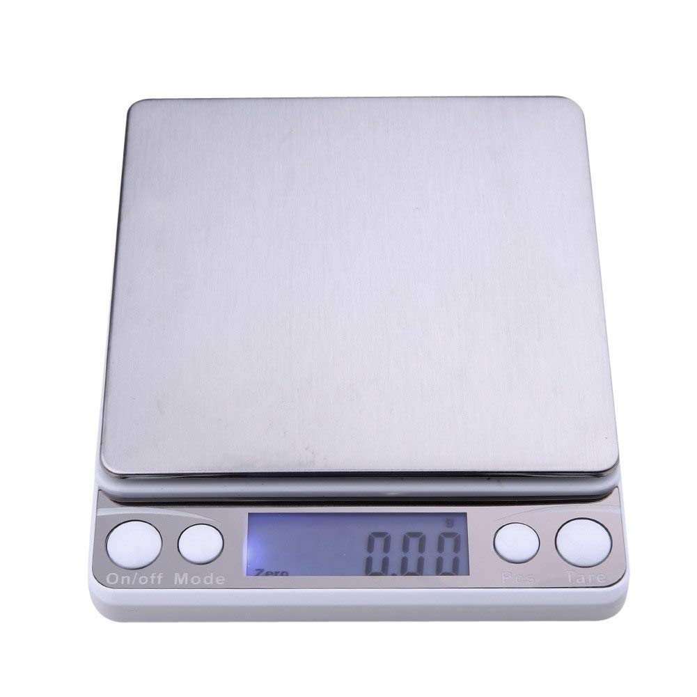 LALICORP 500g x0.01g Precision Digital Pocket Gram Scale Stainless Steel Platform Jewelry Weight Electronic Balance Kitchen Weight Scale