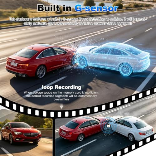 Image of 4 Channel Dash Cam Front and Rear with 360 View for All-Round Protection, 4-Way Recording, Built-in 5G WiFi & GPS, APP Control, 8 IR LEDs, 24H Parking Monitor, G-Sensor, Free TF Card (128GB)