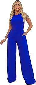 Macacão Feminino Longo Regata Pantalona Com Bolsos Linha Premium Luxo