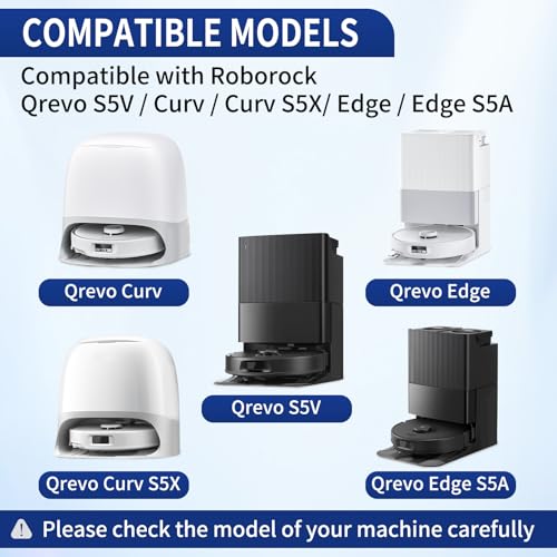 Image of 34 PCS Qrevo S5V Replacement Accessories Compatible with Roborock Qrevo Curv /S5X /Edge /Edge S5A Robot Vacuum, 2 Mainbrush, 6 Scent Tablets,4 HEPA Filters, 6 Dust Bags,6 Mop Pads, 6 Side Brush