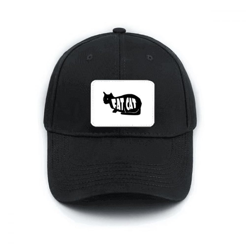 Casquette de baseball noire chat noir brodé ajustable style classique décontracté