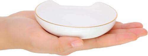 Miniatura 5 de 2 piezas de soporte de cuchara de cerámica con ribete dorado para cocina, soporte de cuchara de 4 pulgadas para estufa, soporte para espátula,