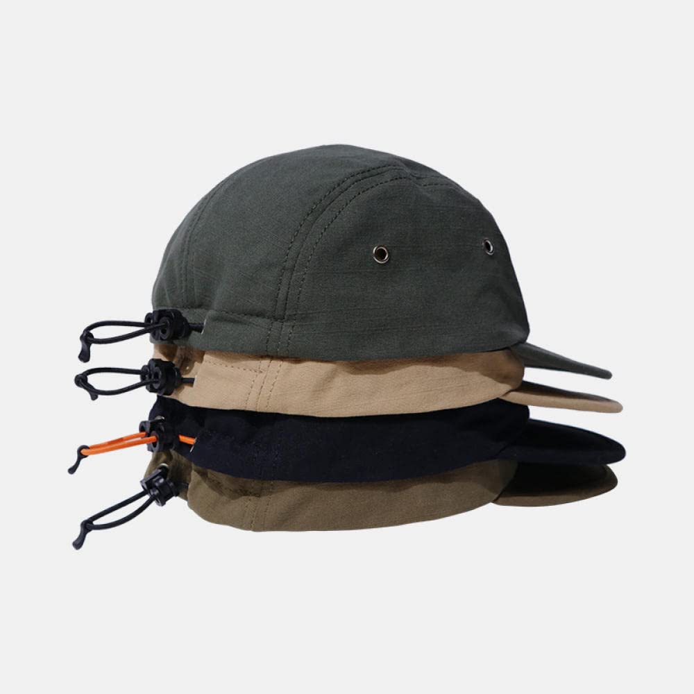 Czapka Z Daszkiem Czapka Z Daszkiem Sun Hat Czapka Turystyczna Kamping Kapelusz Japoński Prosty Solid Color Four-Page Cap Street Cap Street Couple Men And Women Alt-Dopasuj Czapka Z Daszkiem-Czarny_Ko