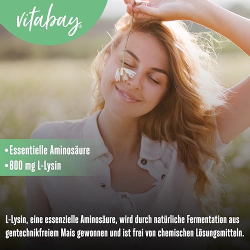 Lysin Vitabay L-800mg, 365 Tabletten, essentielle Aminosäure