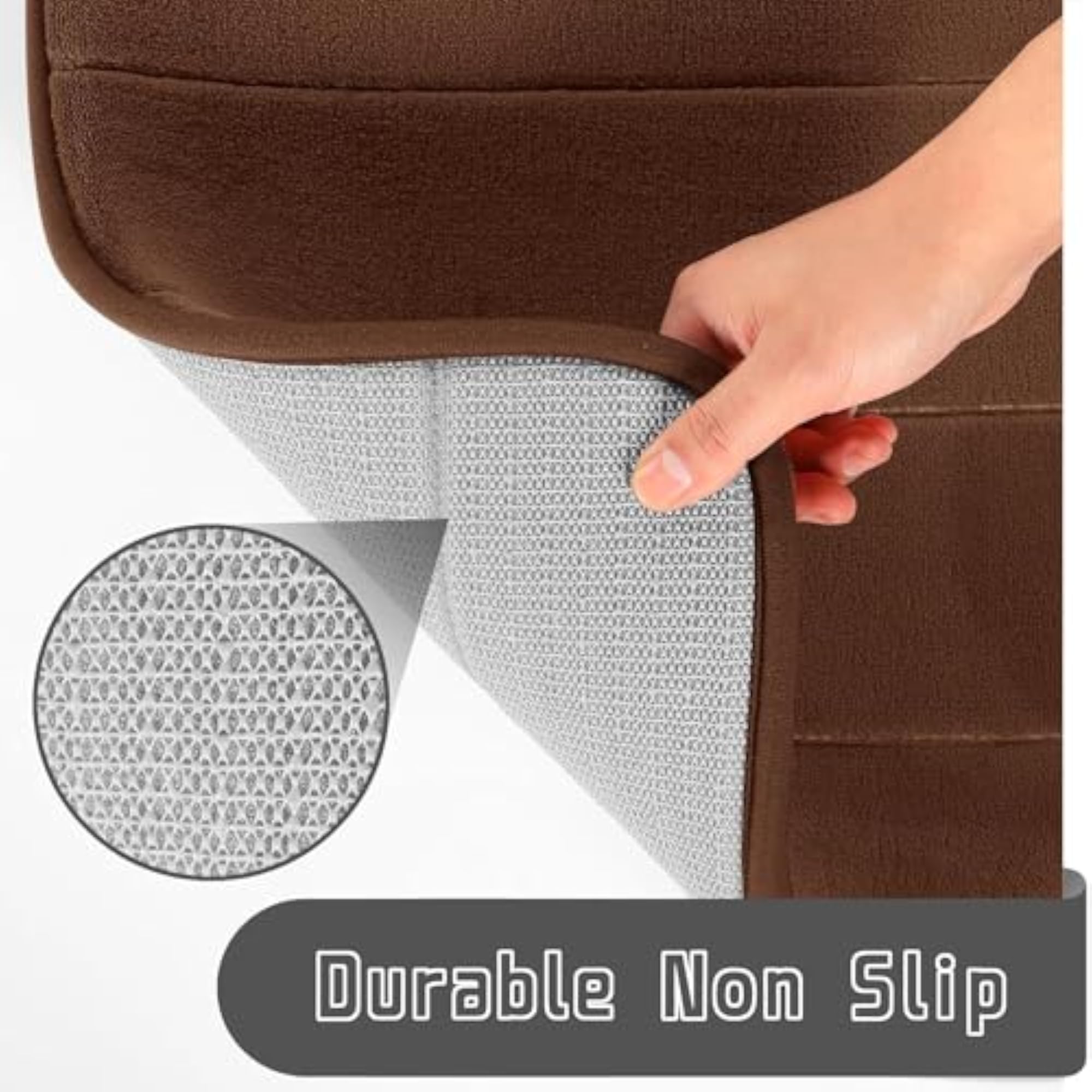 2 Piece Non-Slip Bath Rug Set, Fast-Drying