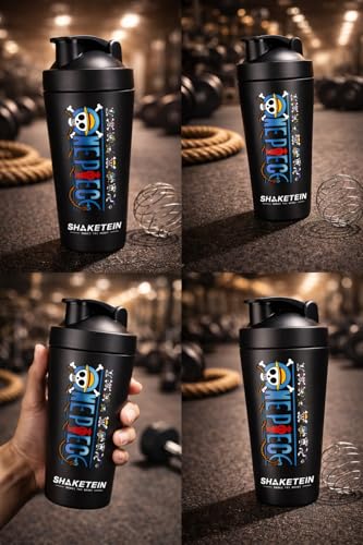 Image of Stainless Steel Gym Shaker Bottle 750ml | Leak Proof Protein Mixer Shaker | BPA Free | Metal Sports Water Bottle for Gym, Workout & Fitness (Anime-29-BLACK)