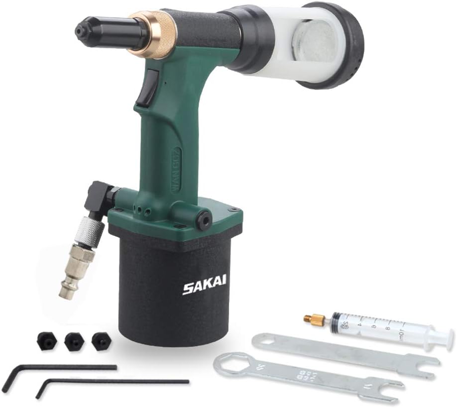 SAKAI Pneumatic Hydraulic Pull Rivet Gun - Automatic Suction Air Rivet Tool