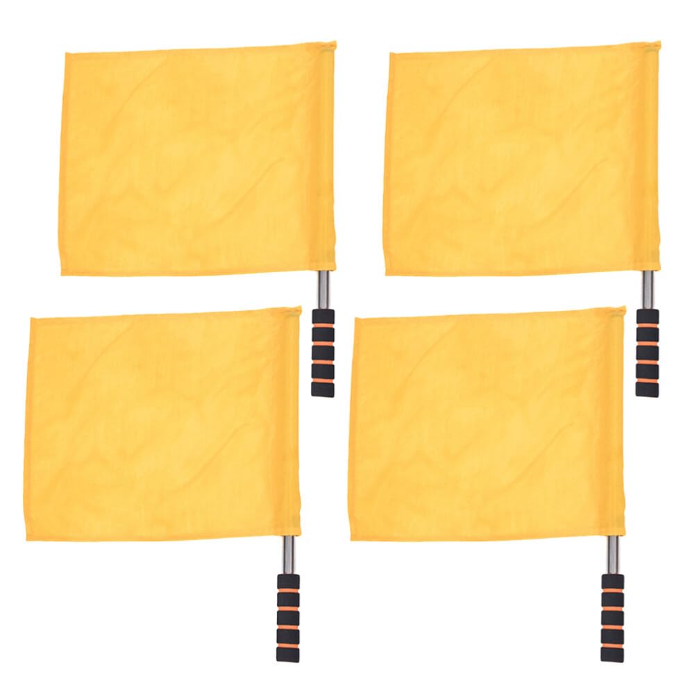 HANABASS 4 Pcs Referee Flags With Metal Handle Soccer Referee Flags Hand Signal Flag For Soccer Volleyball Football Linesman