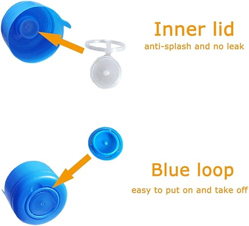 Miniatura 3 de Paquete de 30 tapas antiderrames, reutilizables de 2.165 in, 3 y 5 galones, tapa a presión, tapas de repuesto antiderrames antisalpicaduras para