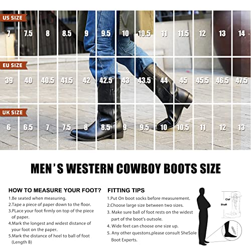 Iuv Cowboy Boots For Men Western Boot Durable Classic Embroidered Snip Toe Boots #TOP2