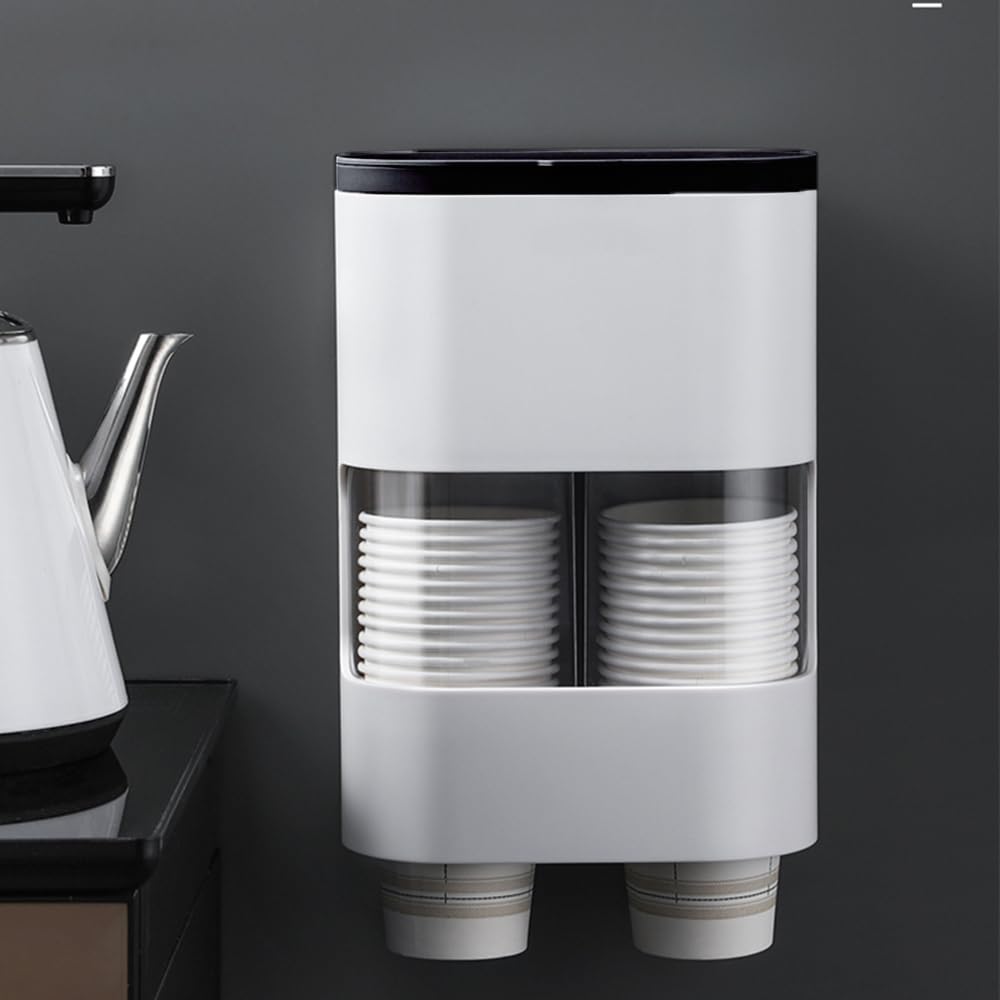MH - Supporto per Bicchieri di Carta,Distributore di bicchieri monouso,Dispenser Bicchieri(nero)