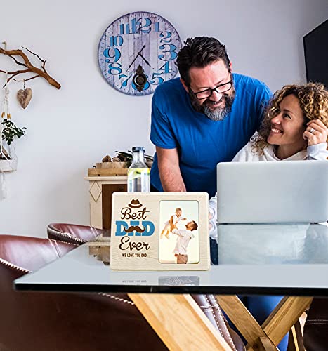 Hohomark Fathers Day Picture Frame 4X6 Best Dad Ever Photo Frame For Dad From Daughter Son Father's Day Gifts For Husband From Wife #TOP2