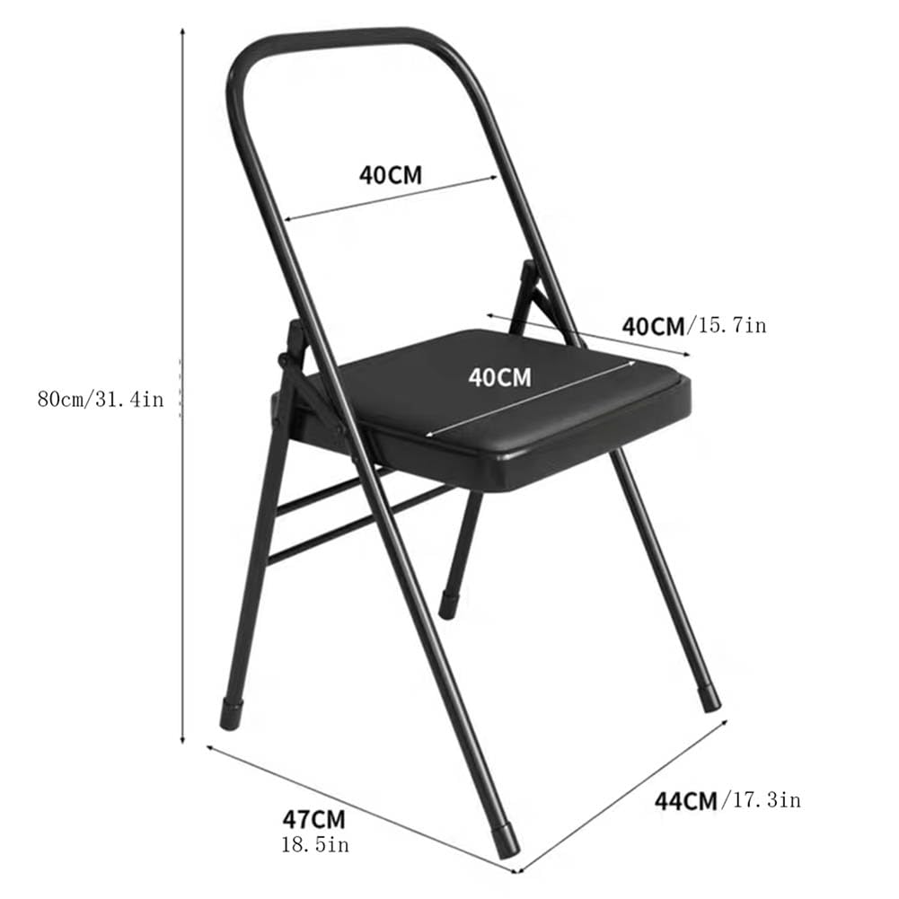 Sedia Yoga, Pilates Chair, Poltrona Ausiliaria Multifunzione Iyengar Yoga, Cuoio Ispessimento, Nero