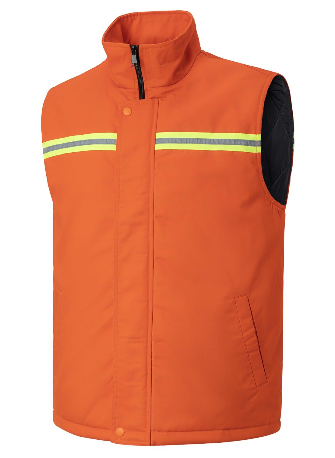 Gilet Rembourré sans Manches Haute Visibilité Homme Gilet de Travail Réfléchissant Veste Sans Manches d'Hiver