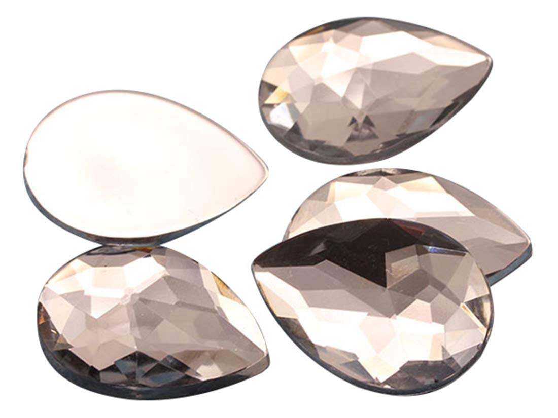 Allstarco 18x13mm Flat Back Teardrop Acrylic Rhinestones Plastic Gems for Jewelry Making Costume Jewels Cosplay Card Making Embelishments Crafts