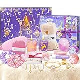 PuffDecoLab 24 Day Christmas Advent Calendar for Women - Luxury Spa Gift with Bath Salt, Soap, Jewelry for Wife Girlfriend, Relaxation Countdown to Christmas
