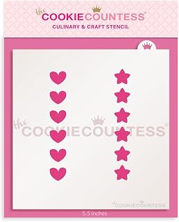 The Cookie Countess Cookie Stick Stencil - Stars and Hearts
