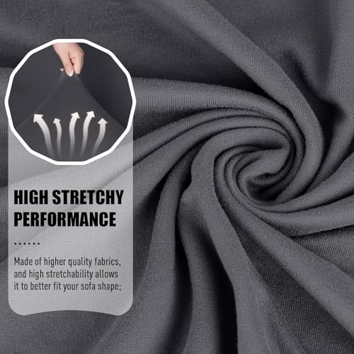 Image of TAOCOCO Recliner Sofa Covers 3 Seater, Stretch Couch Covers for Reclining Couches, Softness Fabric Recliner Chair Covers Washable Furniture Protector (3 Seat, Charcoal Gray)