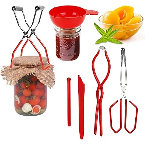 Bilibunny Canning Kit Making Supplies Starter Set Tools with Canning Funnel, Magnetic Jar Lifter, Jar Wrench, Lid Lifter, Canning Tongs, Canning Labels, Bubble Popper/Bubble Remover Tool Cover