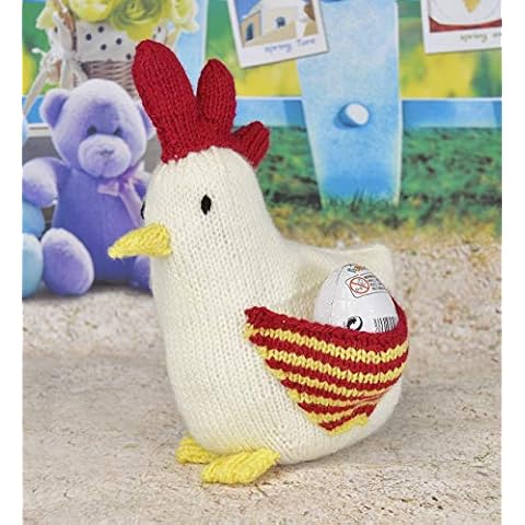 Knitting Pattern Leaflet A5 - Clucky The Hen from Knitting by Post. Easter Spring time Knitters Leaflet. Knit Cute Handmade Gifts. Fun Quick & Easy Beginner Soft Toy Knits Cover