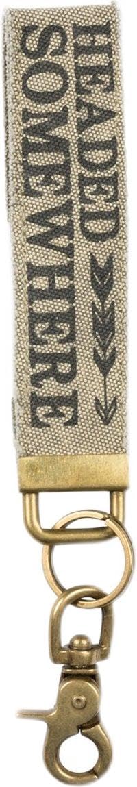 Primitives by Kathy Somewhere 8.75 Inches x 1.31 Inches Canvas Metal Key Hooks Fob