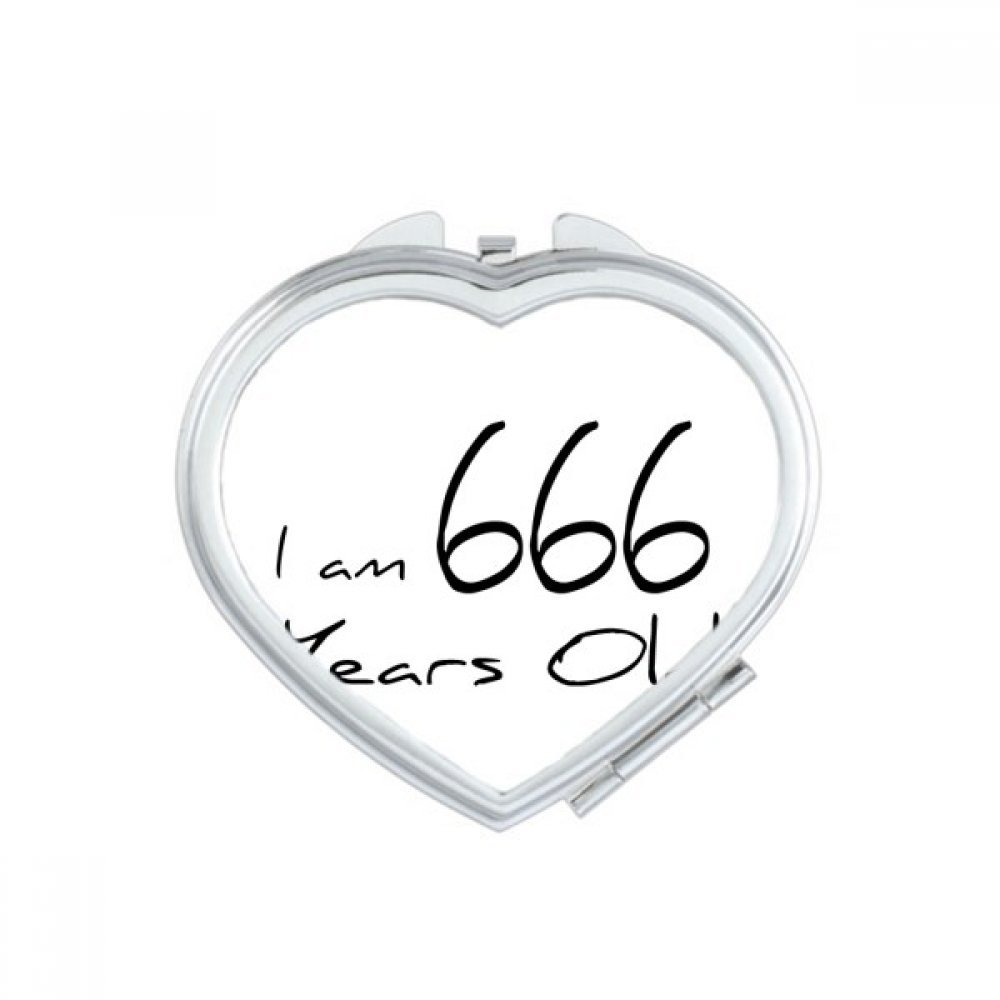 Miroir compact Je suis 666 Ans Âge Coeur pour maquillage de poche portable