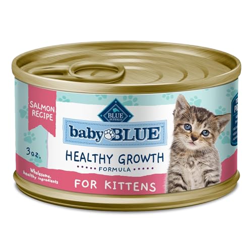 Image of Blue Buffalo Baby BLUE Natural Grain-Free Wet Food for Kittens, Healthy Growth Formula with DHA, High-Protein Salmon Pate, 3 Ounce (Pack of 24)
