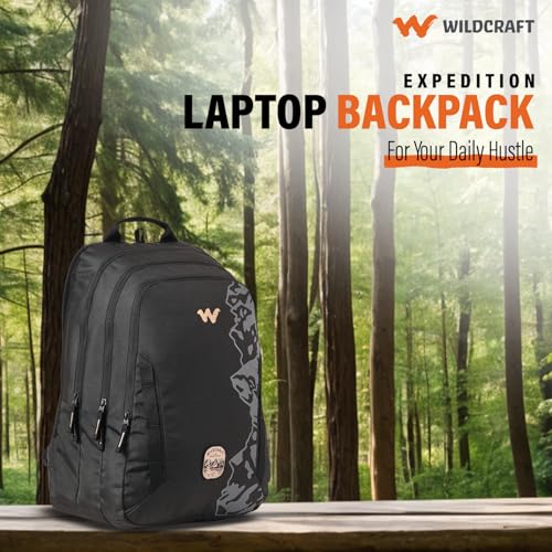 Buy Wildcraft Polyester Backpack for Men & Women – Expedition LPBP 45 Laptop Backpack | Unisex Durable Lightweight & Stylish – Perfect for Daily Use School Travel (Black) at Amazon.in - Image 3