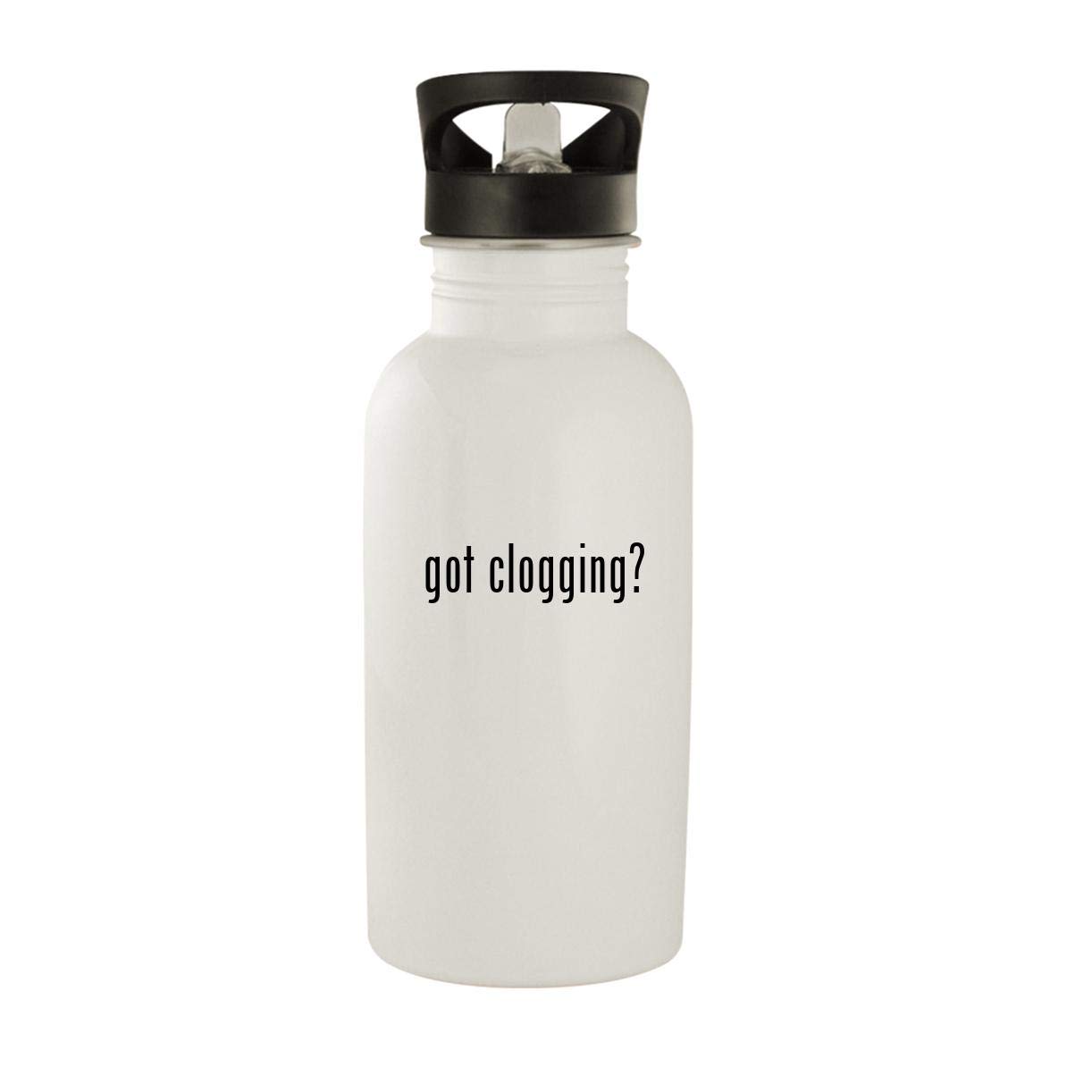 got clogging? - Stainless Steel 20oz Water Bottle, White