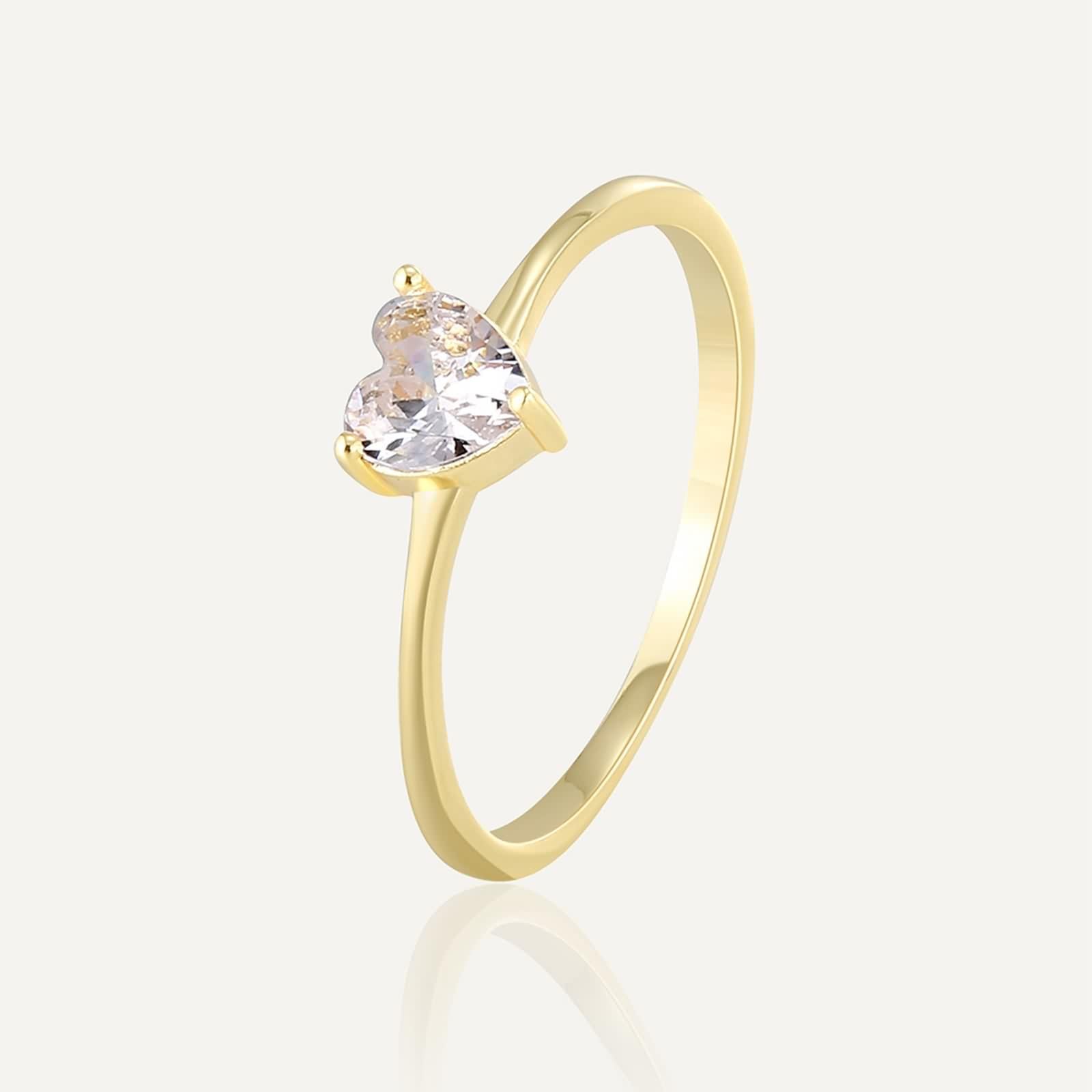 Anello Donna Cuore, Anello Eternity Moissanite Oro Giallo 9K/14K/18K Regalo Di Compleanno