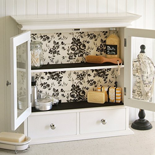 Magic Cover Self-Adhesive Vinyl Shelf and Drawer Liner, 18-inches by 20-Feet, Toile Black
