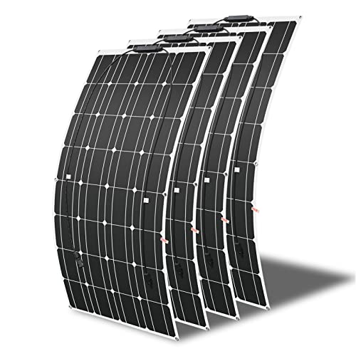 Image of 400W Solar Panel Semi Flexible (4pcs 100W) Mono Solar Module for Garden Shed, Camping, Mobile Home, Ideal for 12v Car Battery