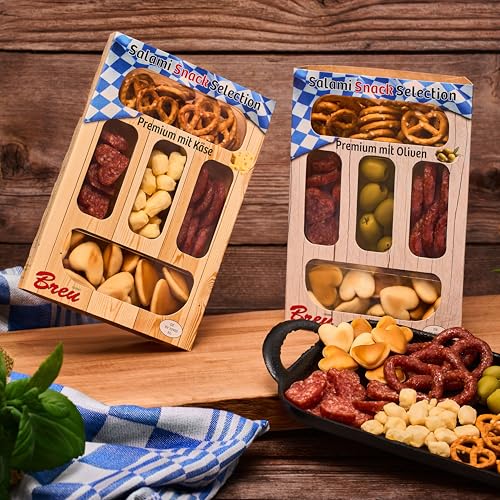 WURSTBARON® Salami Snack Selection Premium Set - Salami, Olive, Käse, Brezeln