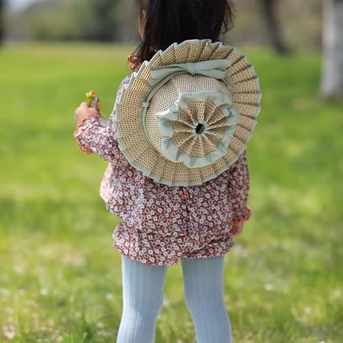 Foldable Straw Sun Hat for Kids - Wide Brim Beach Hat with Adjustable Chin Strap, Lightweight Summer Sun Hat for Boys & Girls4