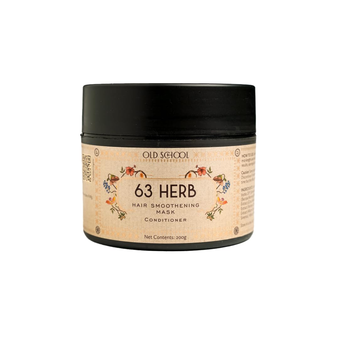 Old School Rituals 63-Herb Hair Smoothening Mask (Conditioner) | Deep Conditioning for Frizz Control | Silicone Paraben Sulphate Free | Natural Hair Mask for Dry Damaged Hair Men & Women | 200gms-image-48