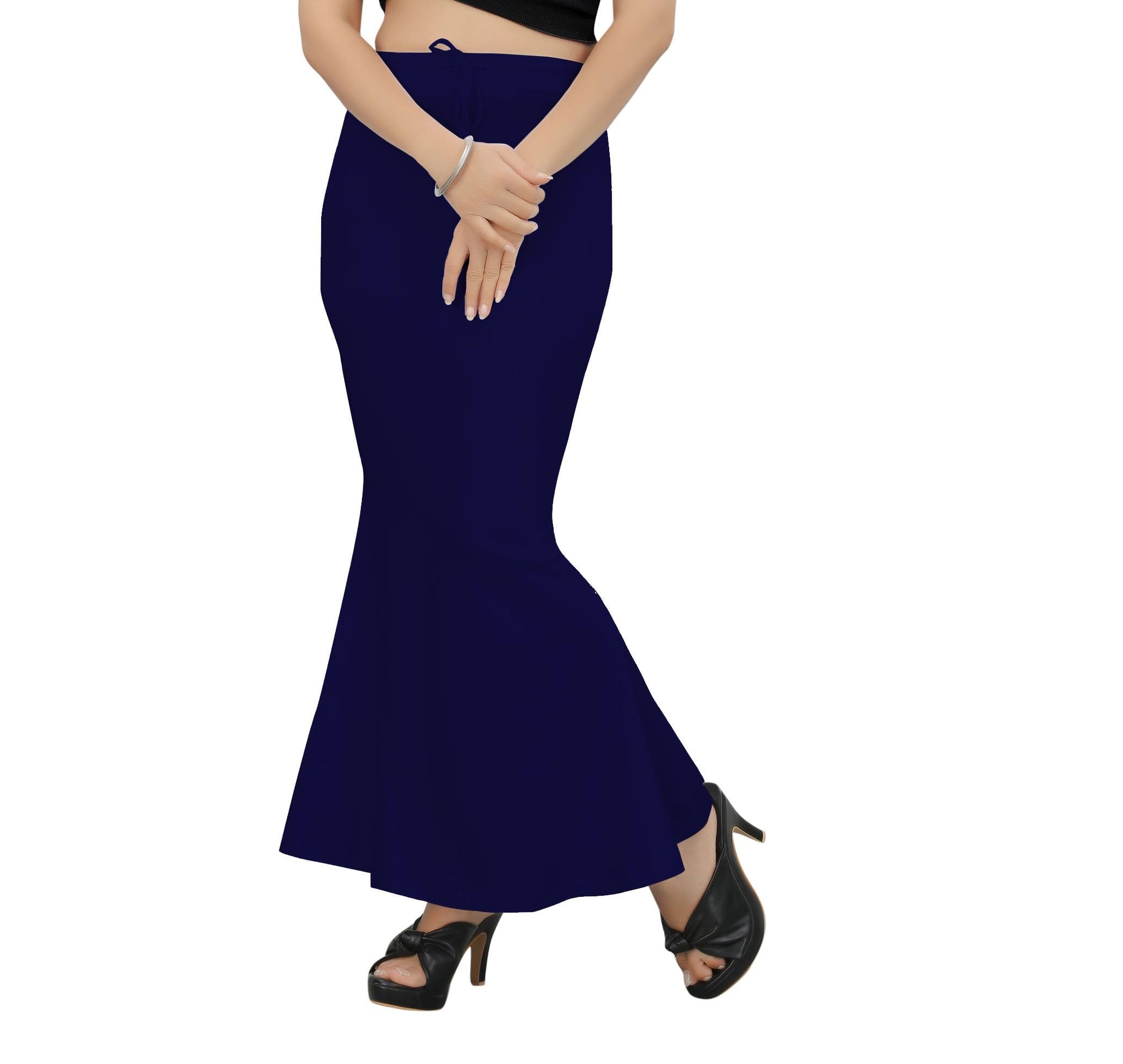 kashikay creation Women’s Cotton Lycra Saree Shapewear with Fishcut Flare Solid Pattern Stretchable Drawstring Waist Maxi Length and Slim Fit | Body Shaper | Peticoat for Saree | Daliy Use Peticoat-picture-36