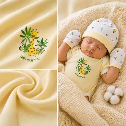 Image of A.T.U.N. (ALL THINGS UBER NICE) Premium Newborn Baby Gift Set (13 Pieces) | 100% Cotton Baby Clothing Set | 0-3 Months | Baby Shower and Welcome Gift Box