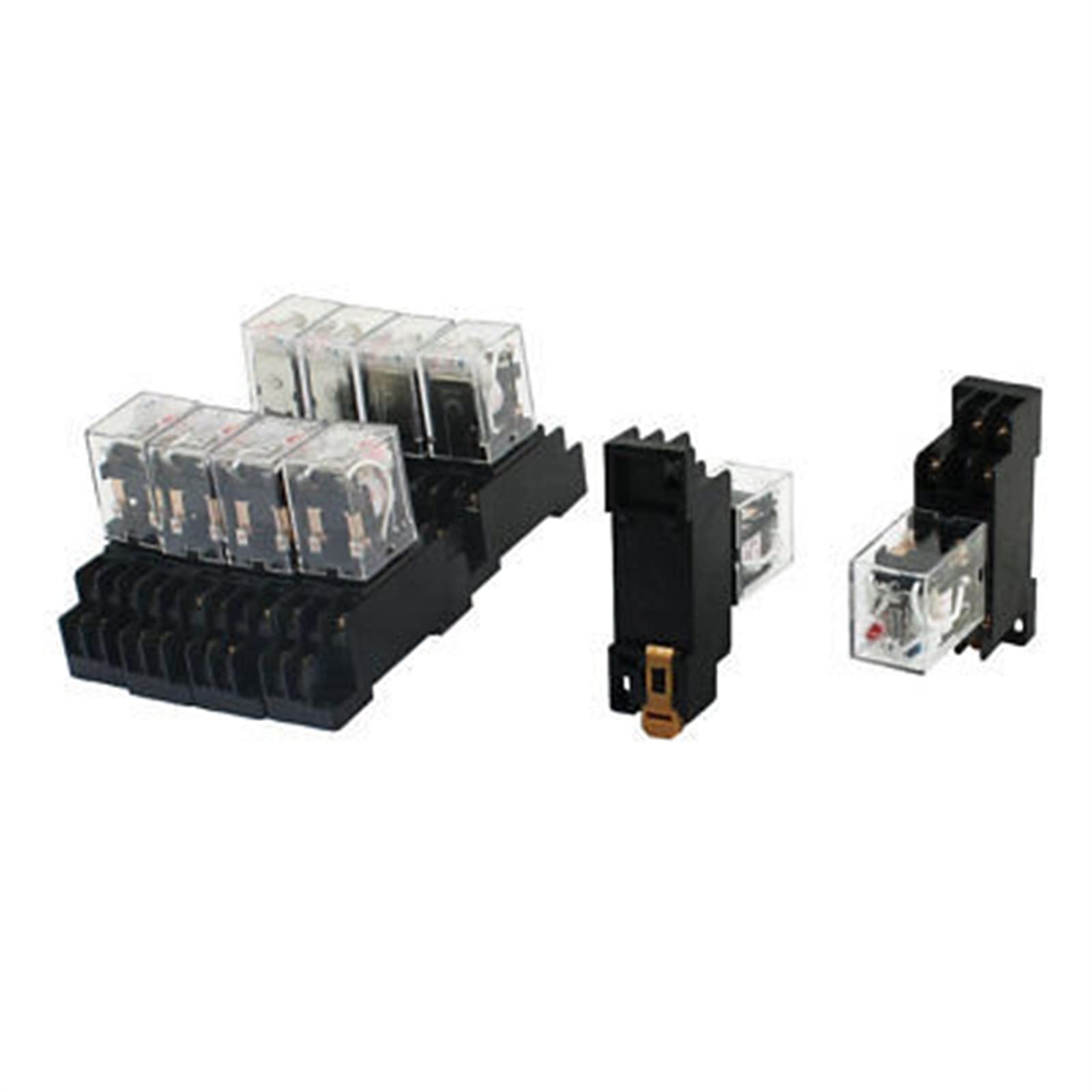 WEUSANXPL 10 Pcs AC 380V Coil DPDT 2NO 2NC 8-Pin 35mm DIN Rail Mount Power Relay