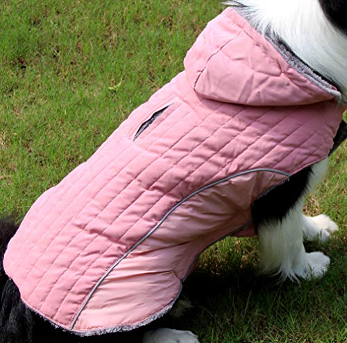Joydaog Fleece Dog Hoodie For Small Medium Dogs Super Warm Puppy Jacket For Cold Winter Dog Coats,Pink M #TOP4
