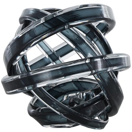 Escultura decorativa de cristal azul oscuro 7 x 7 x 7 pulgadas