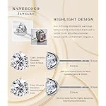 "STUNNING FLAME" 18K Gold Plated Silver Brilliant Cut Simulated Diamond Cubic Zirconia Stud Earrings - Image 3