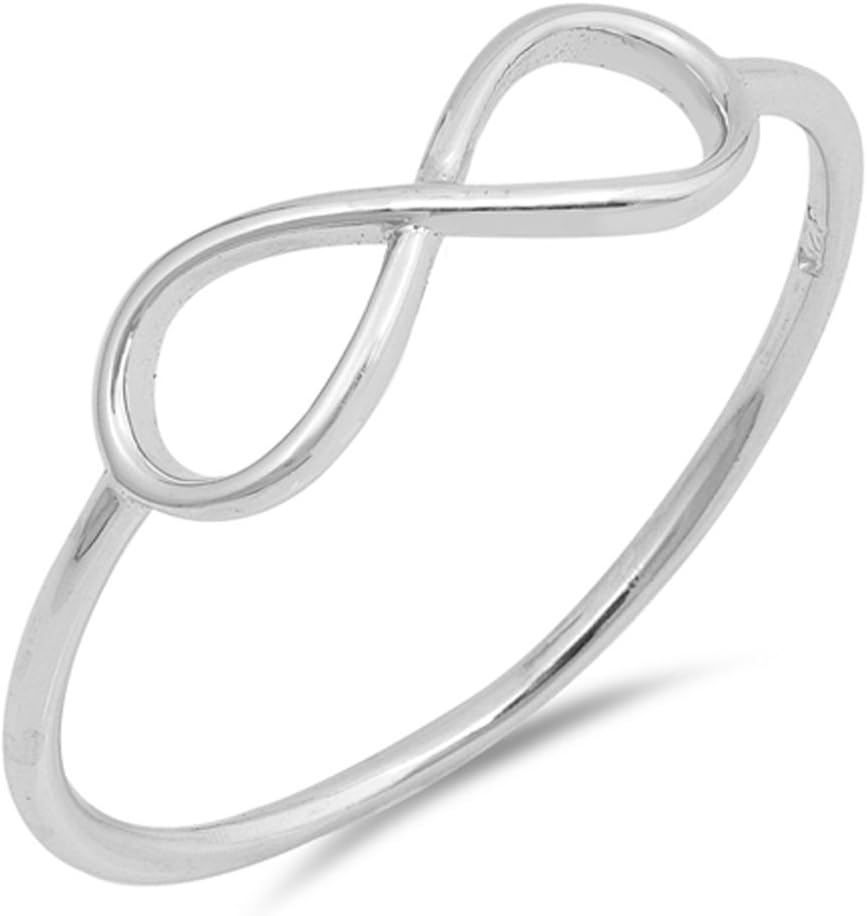 CHOOSE YOUR COLOR Sterling Silver Infinity Ring