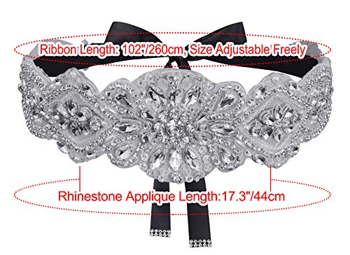 Lovful Bridal Belt for Dresses, Wedding Dress Belt Sash for Women, Crystal Beaded and Rhinestone Belts4