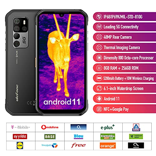 Ulefone Armor 11T 5G Handys, integrierte Wärmebildkamera Outdoor Smartphone ohne Vertrag 8GB+256GB, MediaTek Dimensity… – Bild 3