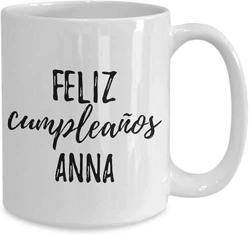 Miniatura 2 de Feliz Cumpleanos Anna Taza Española de Feliz Cumpleaños Personalizada Nombre Regalo Café Taza de Té Grande 15 Oz