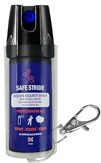 Self Defence Spray SafeStride Criminal Identifier Spray for Personal Protection (3m range) - Weapons UK Legal for Men & Women with UV Marking & Keychain 15ml