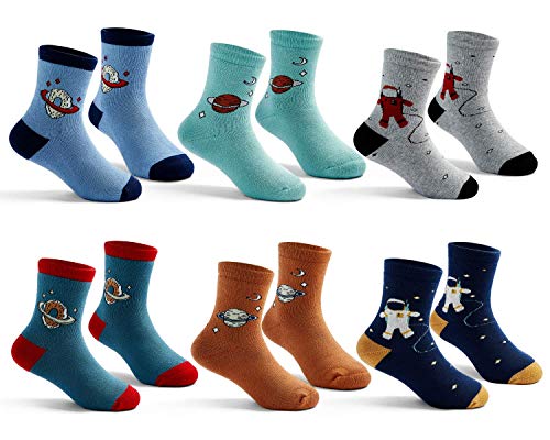 Kids Winter Socks Boys Warm Socks Thick Cotton Thermal Crew Socks for Boys 6 Pairs