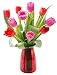Be Mine Tulips: 5 Red Tulips, 5 Pink Tulips with Vase - by KaBloom