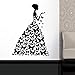 Produktbild HNXDP Schmetterling Wandtattoo Fensteraufkleber Schönheitssalon Frau Gesicht Mode Stil Kleid Schwarz Kleid Kunstwand 24 braun 42x30 cm