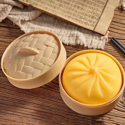 Giant Dumpling Squishy Mystery Dumpling & Dumplings Squishy Toys Simulation Food Steamed Stuffed Bun Soft Squeeze Anxiety Relief Fidget Dough Toys